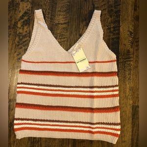 Eesome Striped Sweater Tank Size Large New